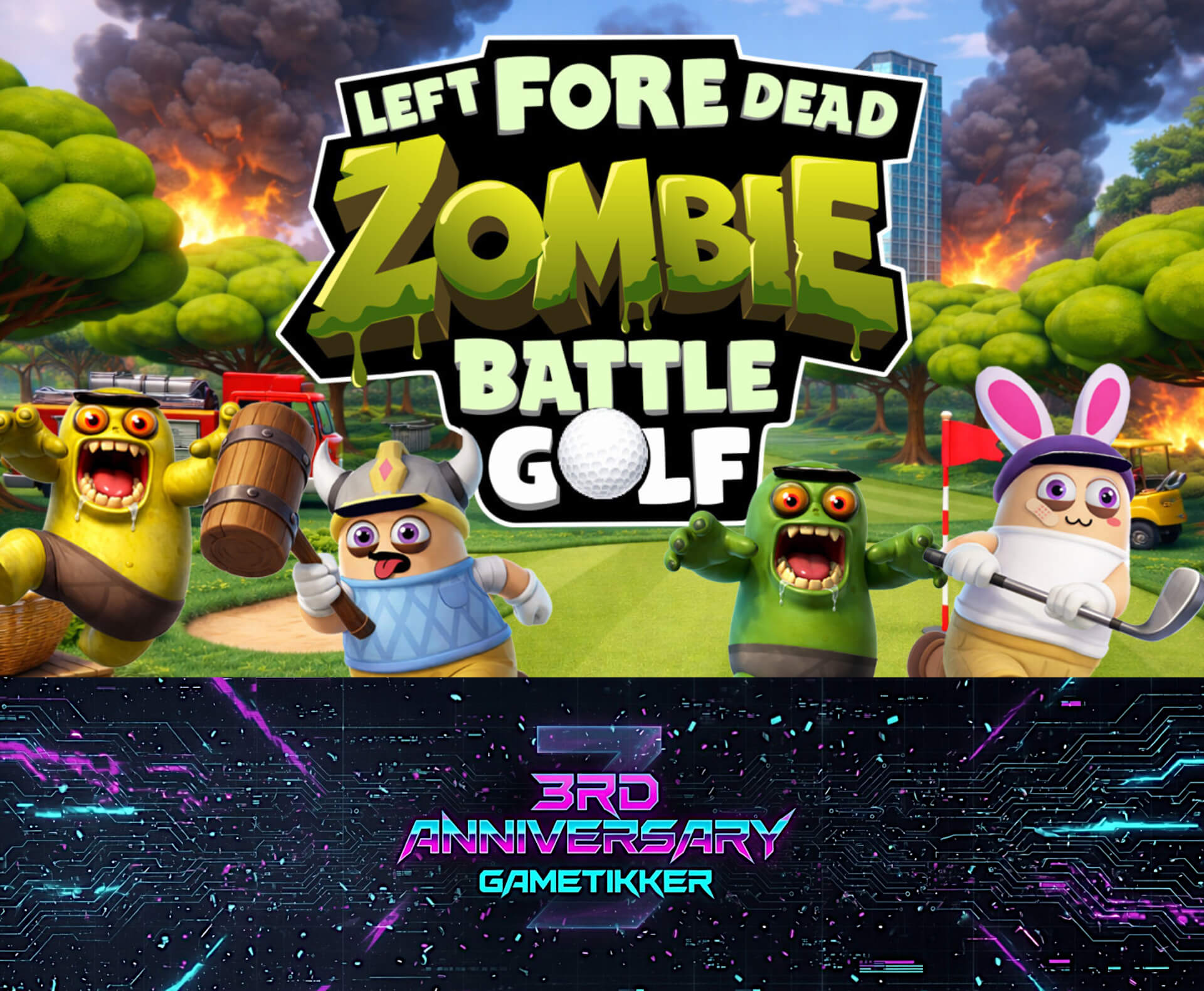 3rd Anniversary Left Fore Dead: Zombie Battle Golf Banner Image